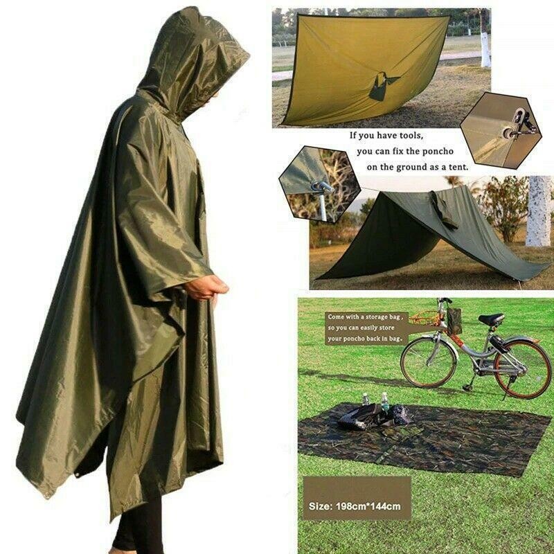 Waterproof Military Poncho for Camping and Hiking, US Army Style