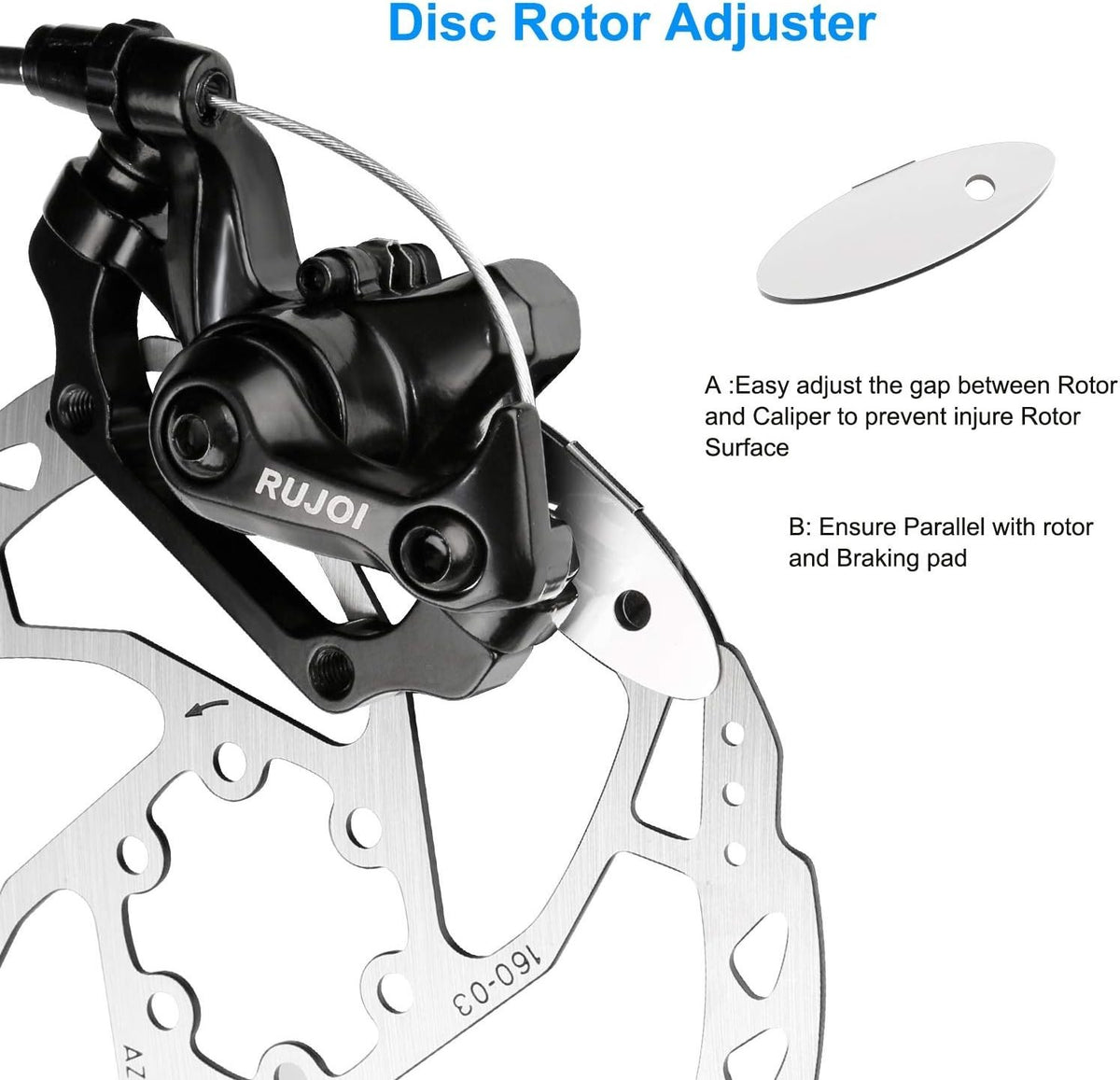 Bike Disc Brake Kit - Complete Set with 2 Aluminum Calipers, Rotors & Levers