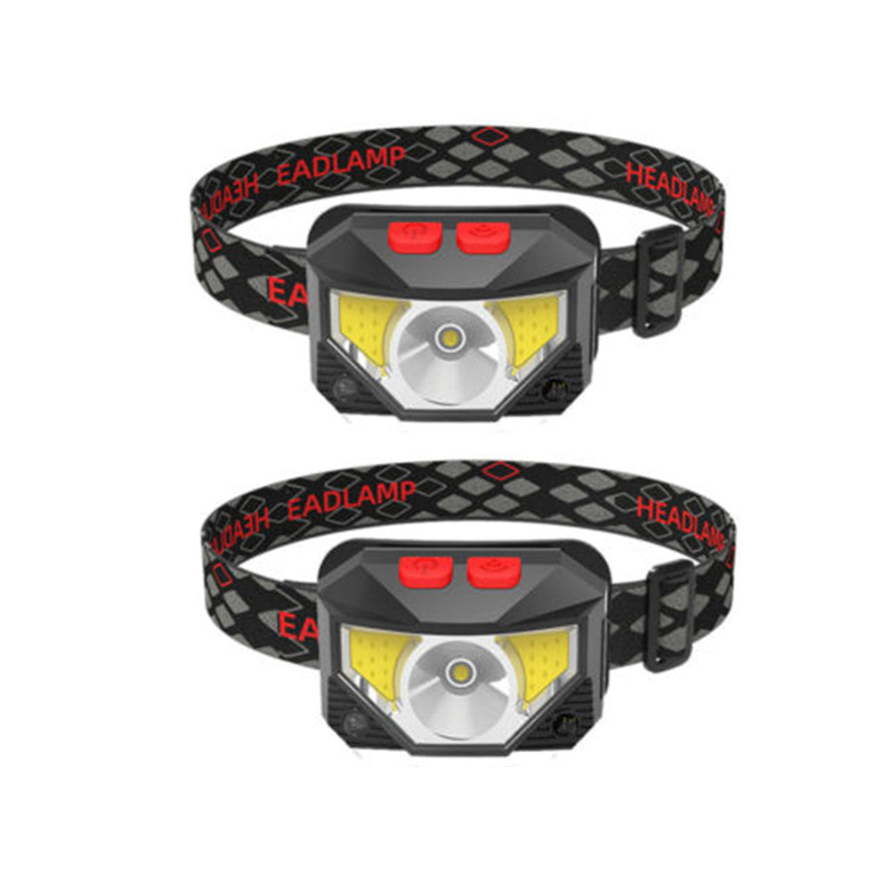 Rechargeable COB LED Headlamp Headlight with Sensor Waterproof Torch