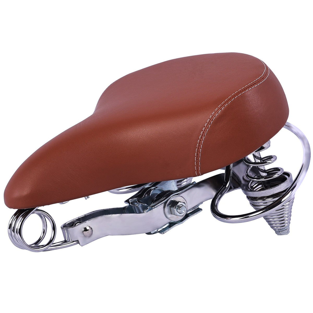 Comfortable Double Springer Bicycle Saddle with Gyro Spring - Wide Shock Absorbing Bike Seat