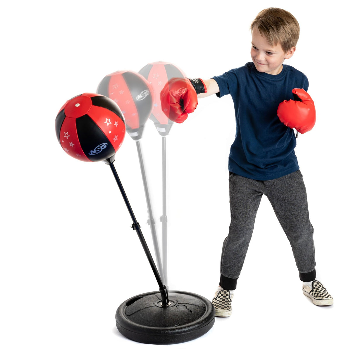 Kids Adjustable Freestanding Punching Bag & Boxing Gloves Set
