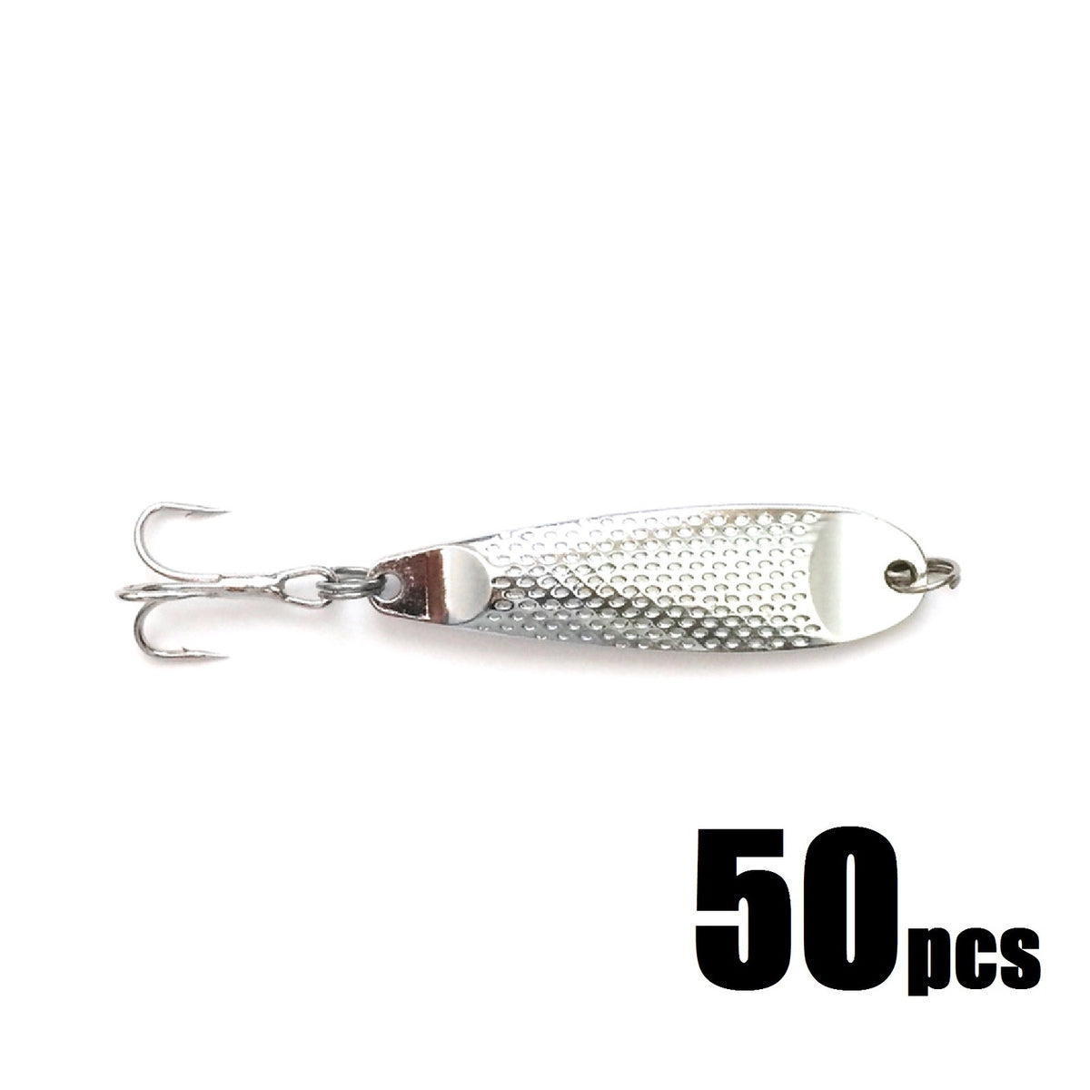 Fishing Spoons 2oz Hammered Silver Jig Lures for Saltwater & Freshwater