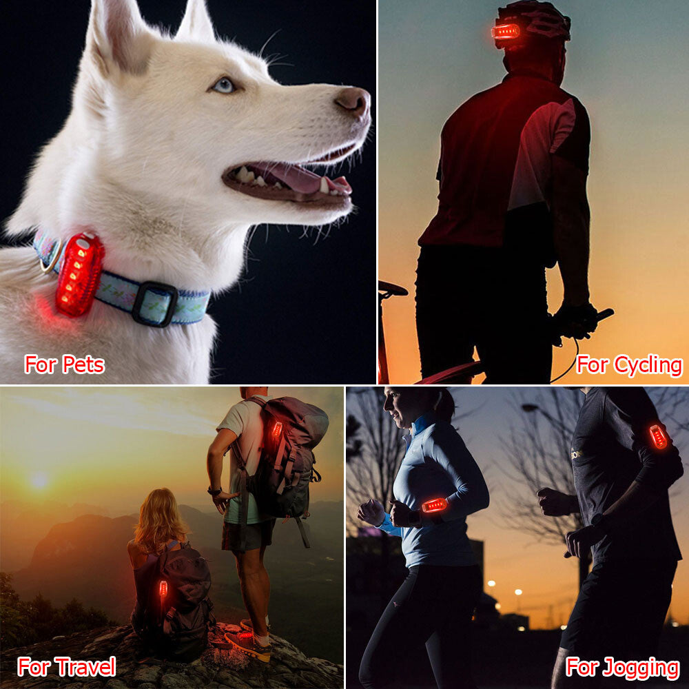2 Pack LED Safety Clip-On Lights for Cycling, Running & Night Visibility
