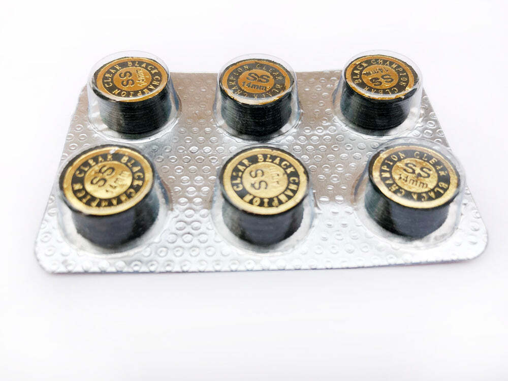 Cue Tip Set - 14mm Gator Soft/Soft-Med 6-Pack | Spin-Enhancing Leather Tips