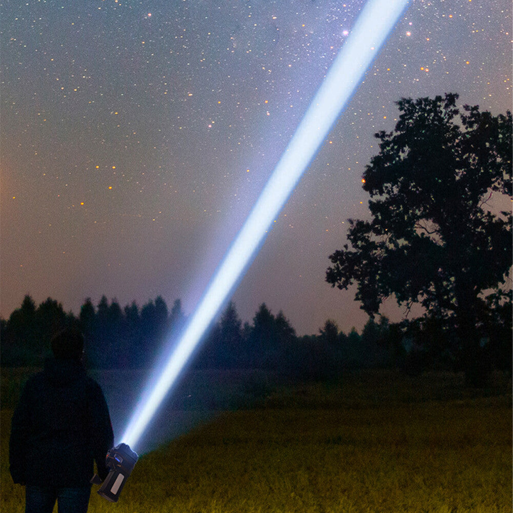 Super Bright 10 Million Lumens Rechargeable Handheld Spotlight with Solar & Power Bank