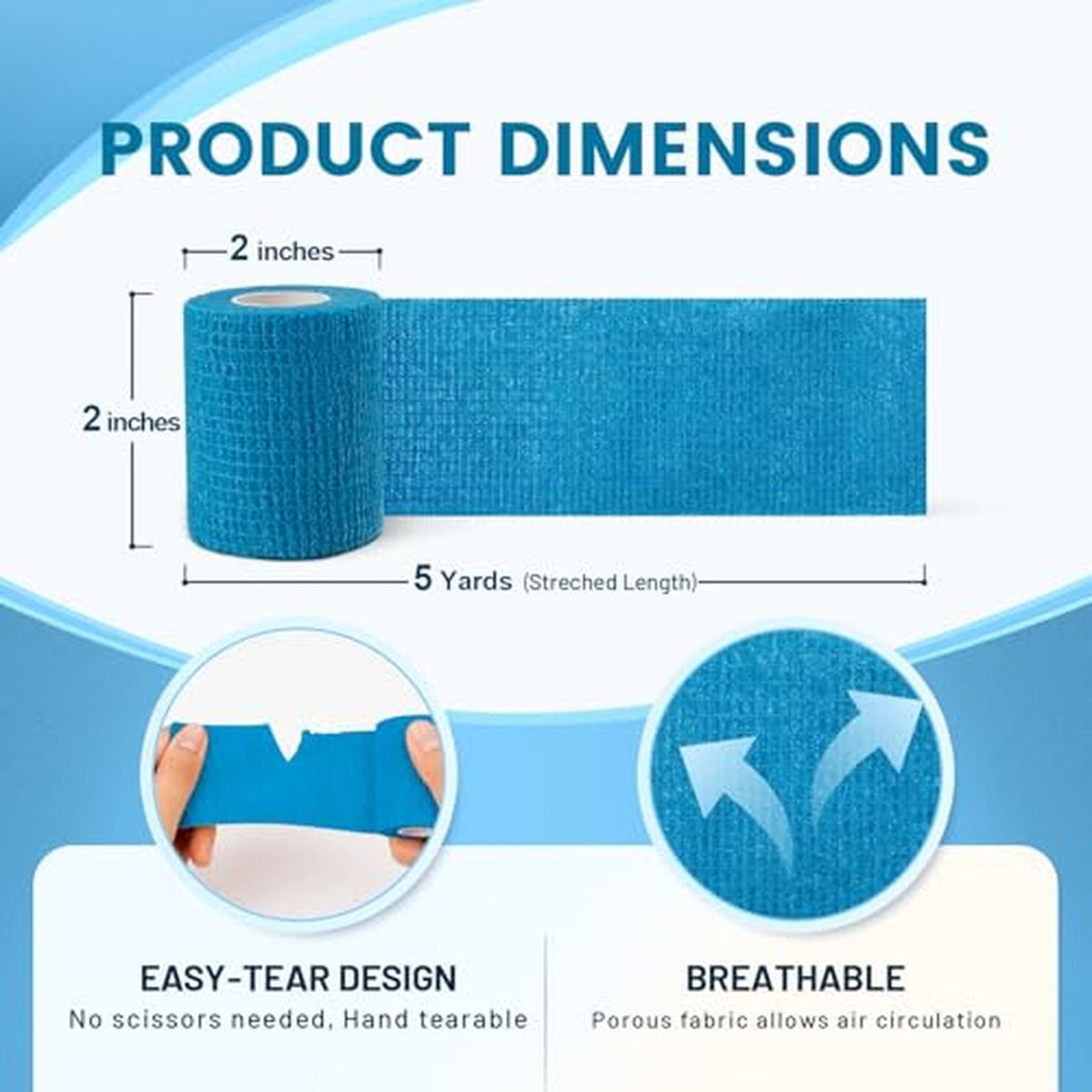 Self Adhesive Athletic Wrap 18 Pack - 2 Inch Multicolor Sports Bandages