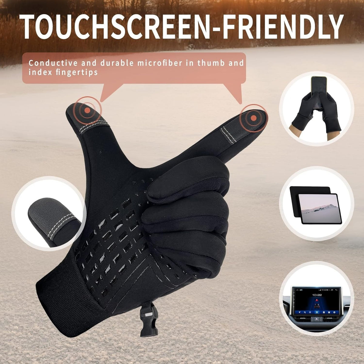 Waterproof Touch Screen Winter Gloves - Thermal Windproof Mittens for Men & Women