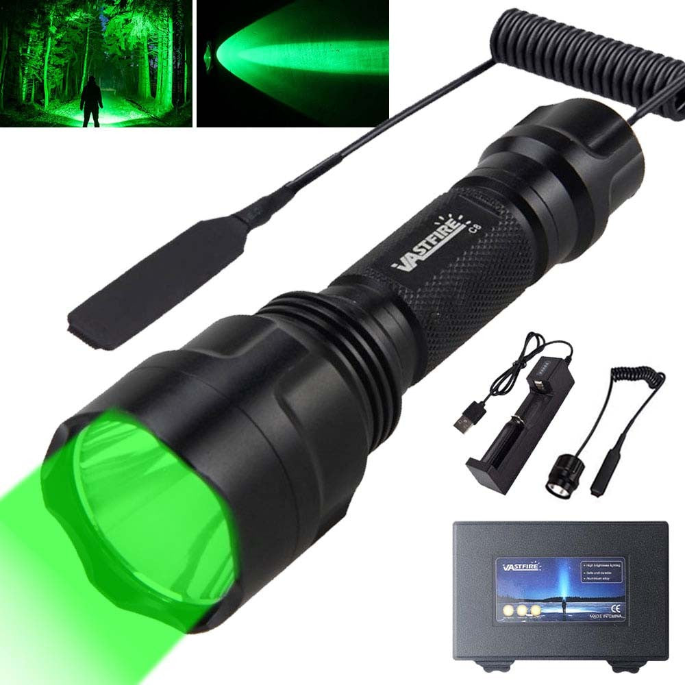 LED Predator Hunting Flashlight with Mount Set for Hog Coyote Varmint