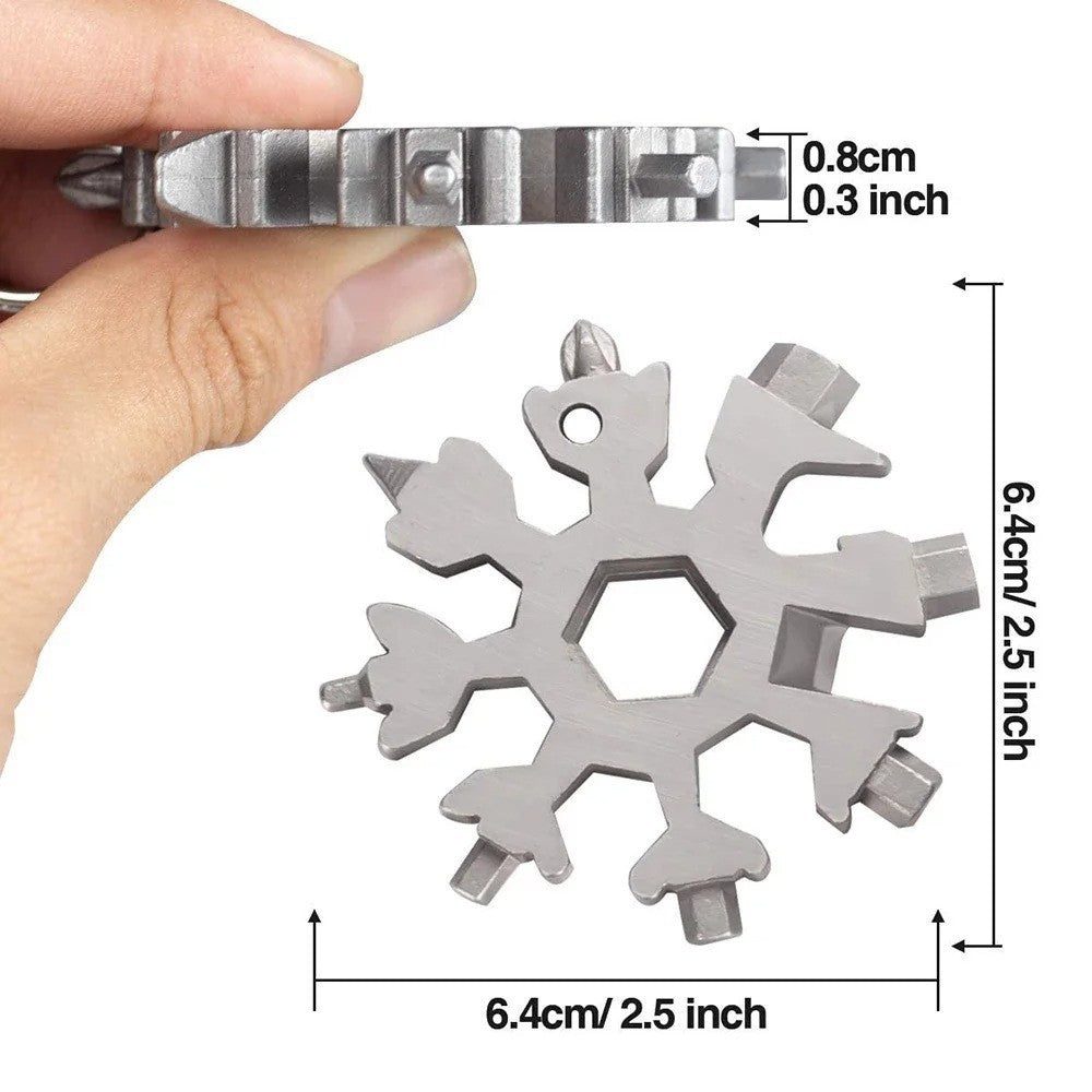 18-in-1 Stainless Steel Snowflake Multi-Tool Portable Camping & Outdoor Gear