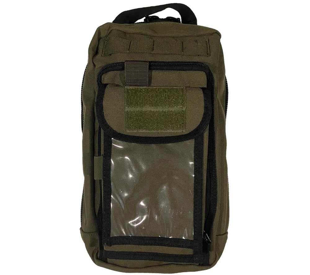 Outdoor Survival Kit Bag with Map Case, Olive Drab - Tactical Gear