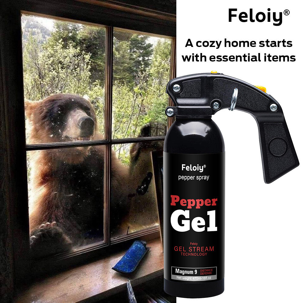 Pepper Gel Self-Defense Spray 16 oz with Targeted Deployment - Max Range & Angle