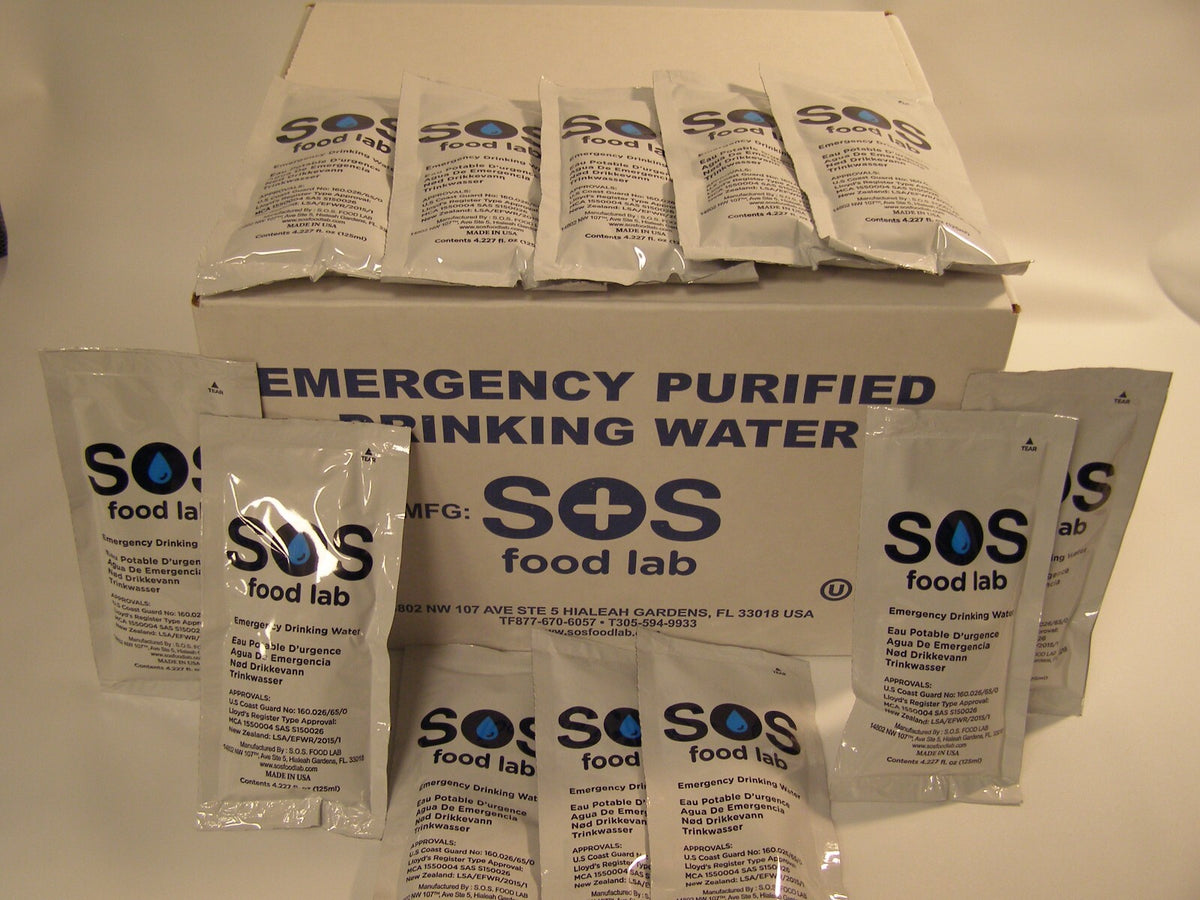 Emergency Drinking Water Pack - 48 Purified Bottles, 4.2 oz Each