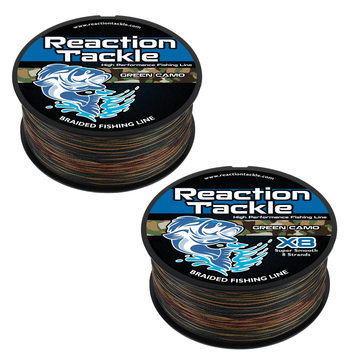Braided Fishing Line Green Camo - Multiple Sizes & Lengths for Saltwater & Freshwater