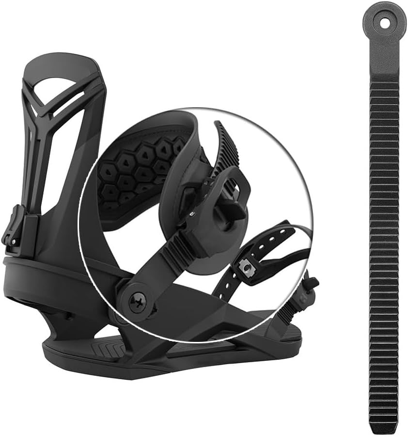 6 Pack Snowboard Binding Ladder Straps - Black ABS Adjustable Ski & Snowboard Accessories