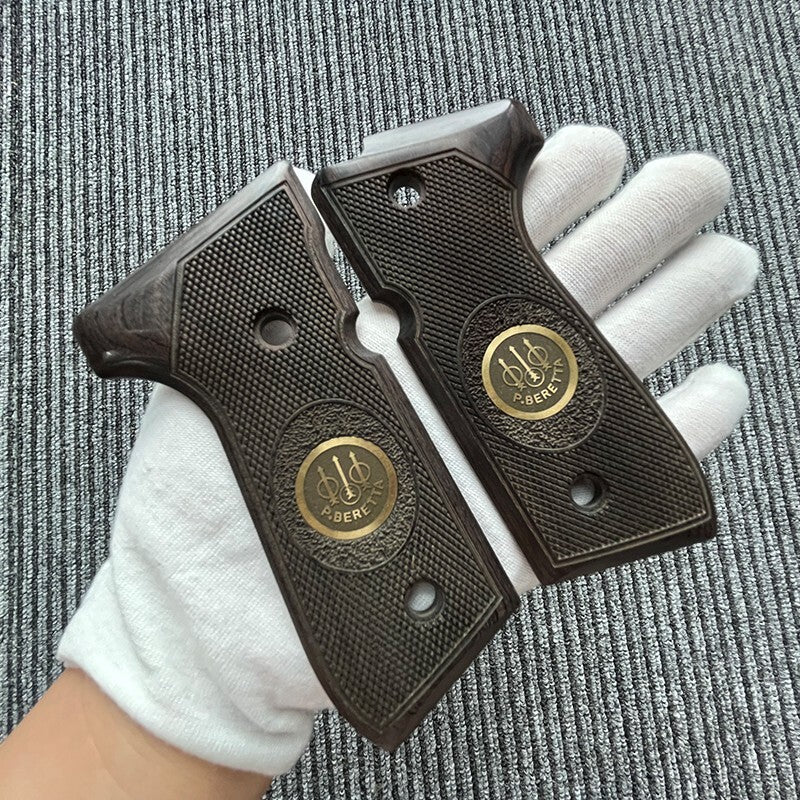 Wood Grip Set for Beretta 92/96 Full Size Pistols with Screws & Wrench
