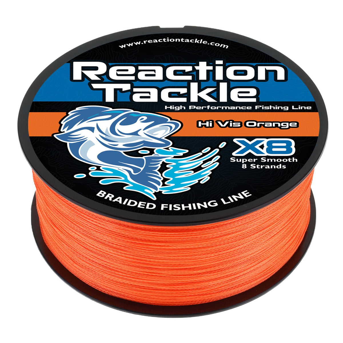 Braided Fishing Line Hi Vis Orange - 4 & 8 Strands, Heavy Duty Tackle