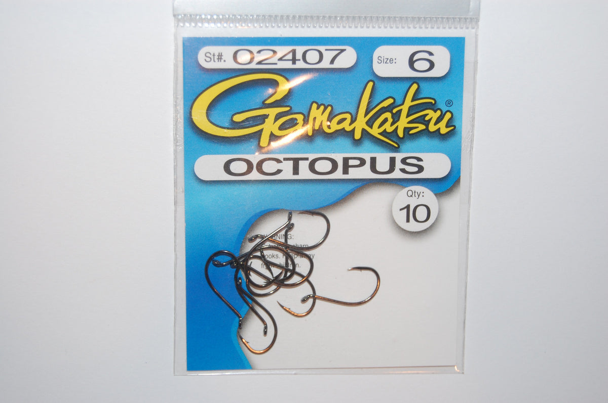 4 Pack Size 6 Octopus Fishing Hooks - Durable & Versatile Tackle