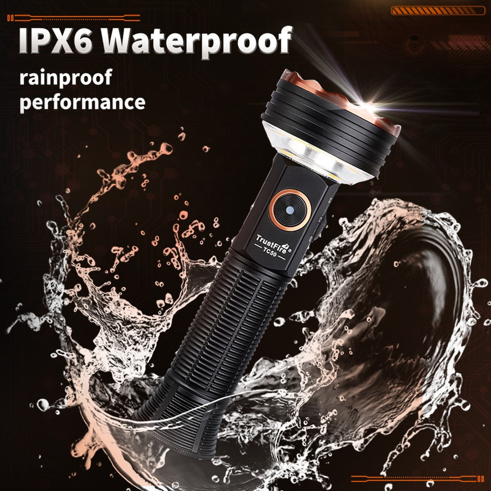 High-Performance Rechargeable LED Flashlight with Magnetic Base Waterproof 5100 Lumens