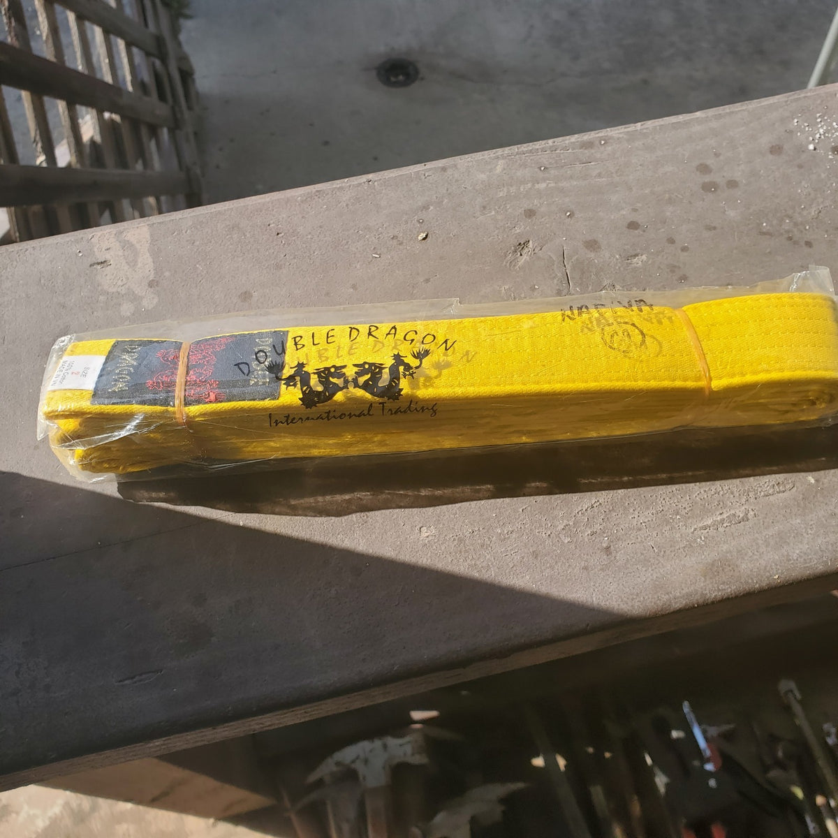 Martial Arts Belt Double Dragon Yellow Size 2 Unused Free Shipping