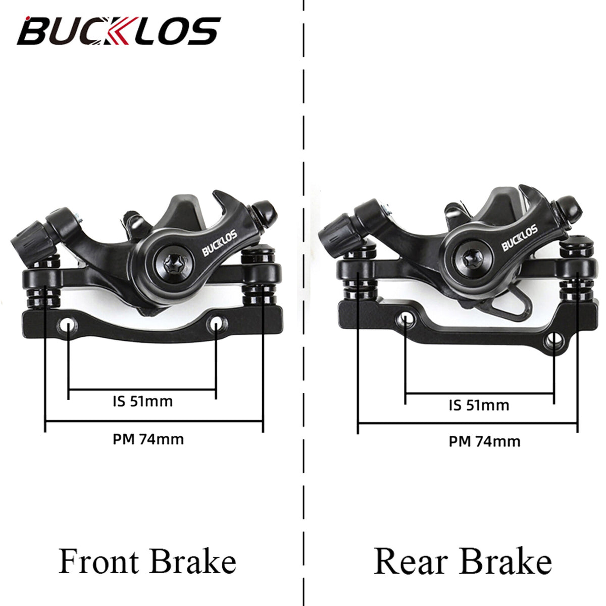 Mechanical Disc Brake Caliper for MTB BMX Bikes Double Piston Front & Rear
