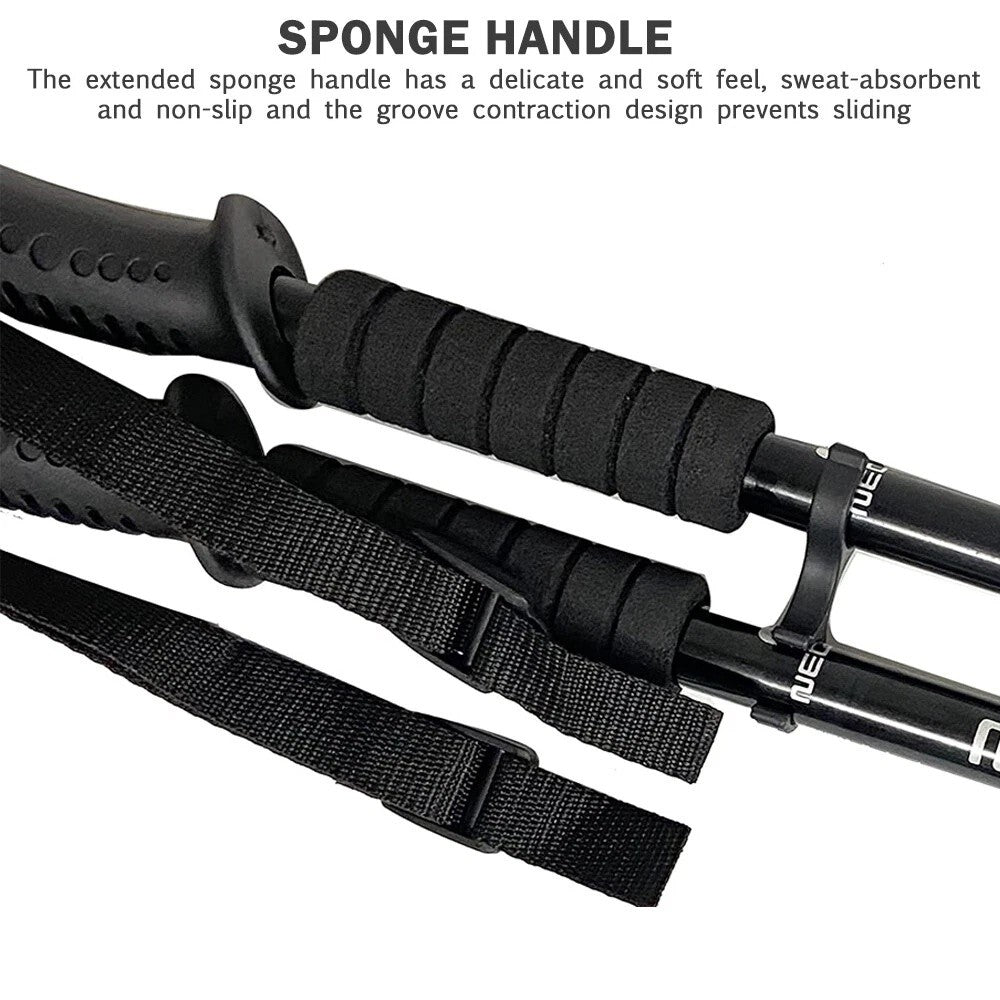 Adjustable Trekking Poles - Lightweight Aluminum Hiking Sticks with Anti-Shock