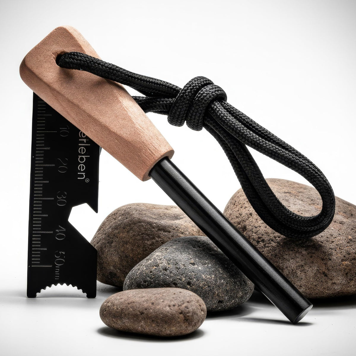 Ferrocerium Firestarter with Waterproof Tinder Capsule - Camping & Survival Gear
