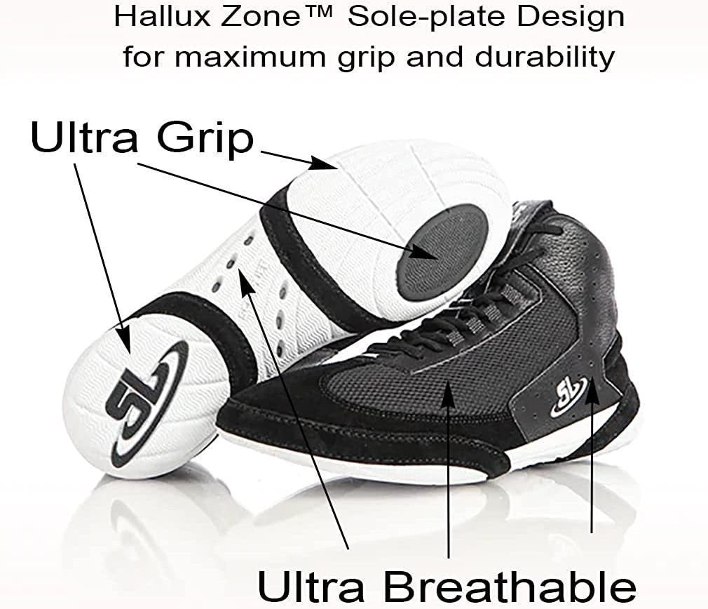 Wrestling Shoes Ascend One SLBKW 9000 Black & White Performance Footwear