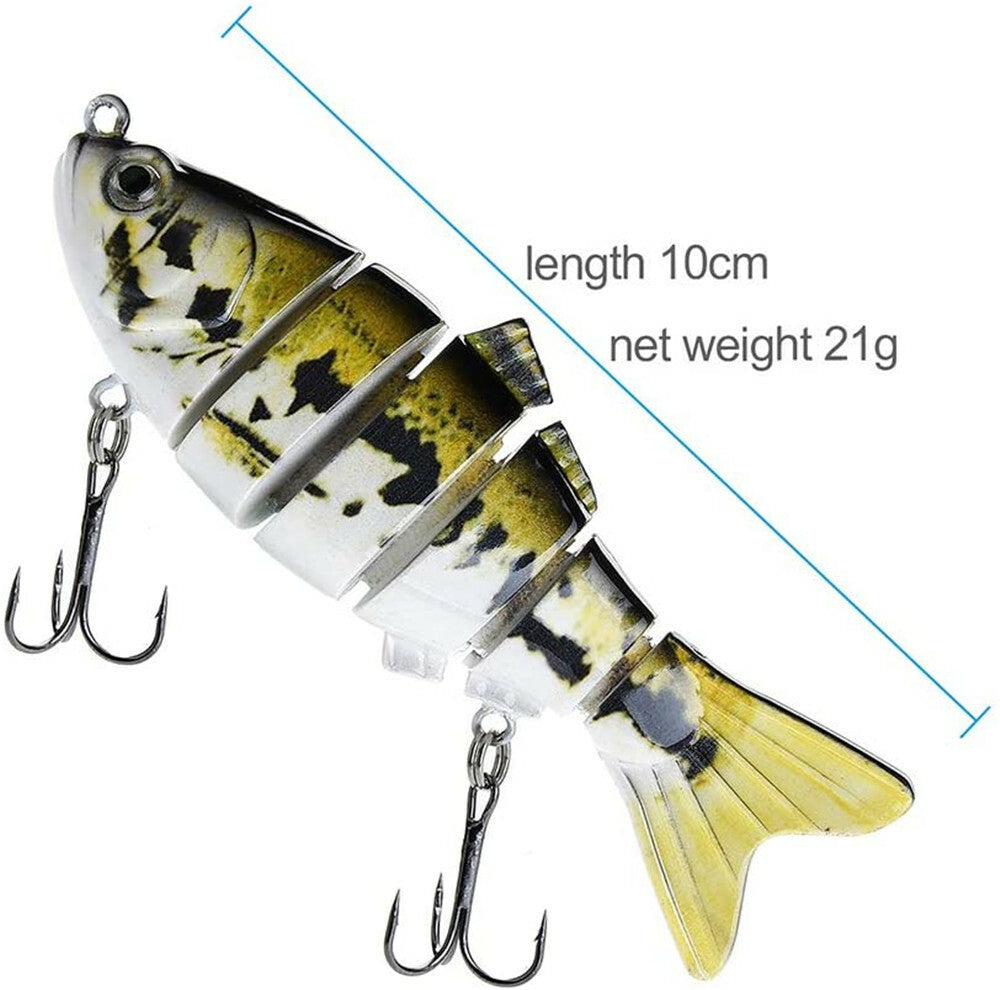 5PCS Lifelike Fish Lures with 3D Eyes and Treble Hooks for Freshwater & Saltwater Fishing