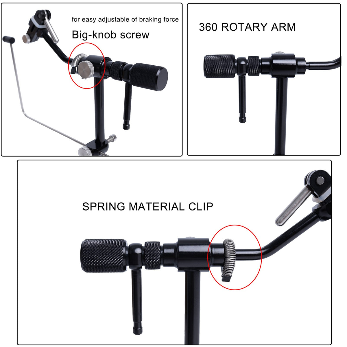 Rotary Fly Tying Vise with Travel Case - Fly Tying Kit for Anglers