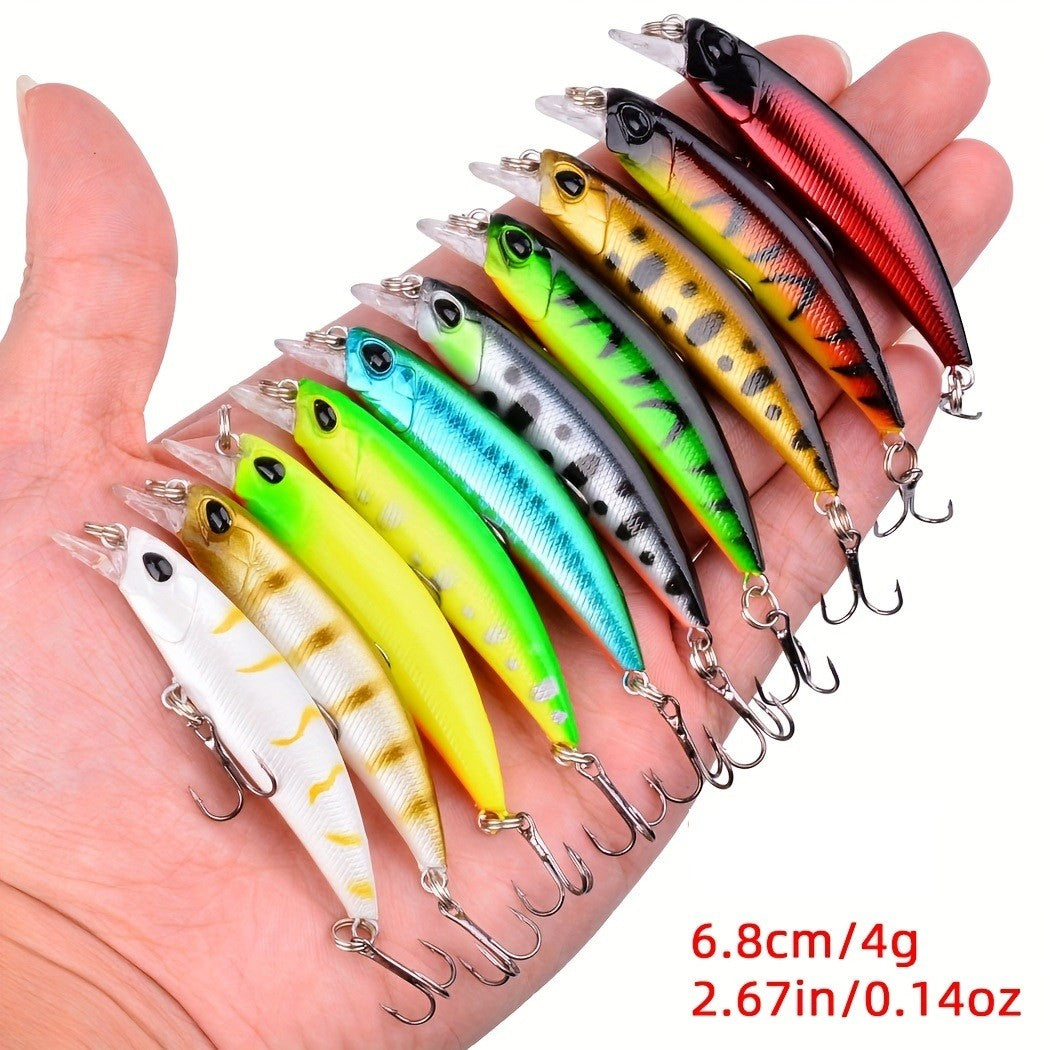 60pcs Minnow Popper Crankbait Fishing Lures Kit Artificial Hard Baits