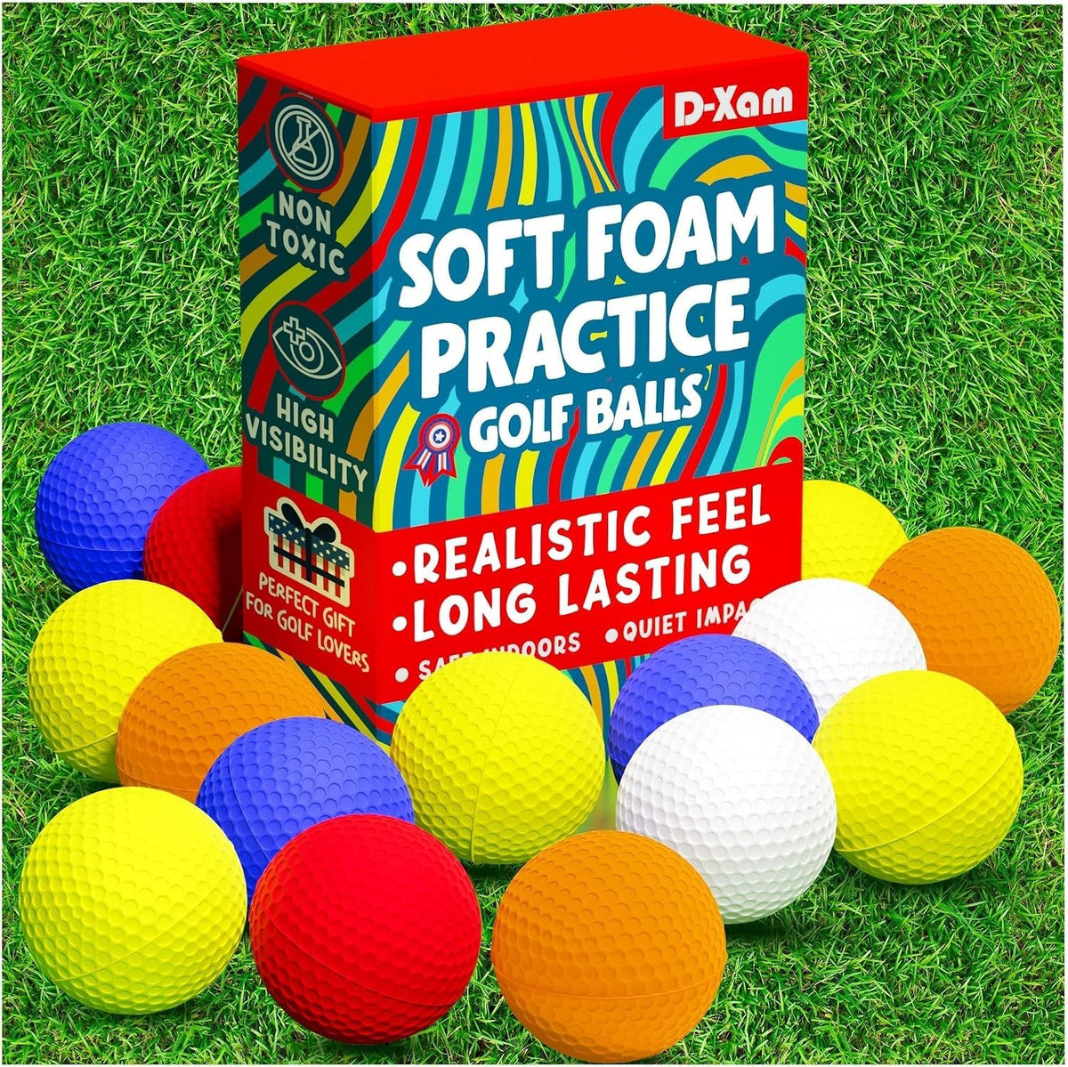 Multicolor Foam Golf Practice Balls - Soft, Durable, Impact-Resistant for Indoor & Outdoor Golf Training