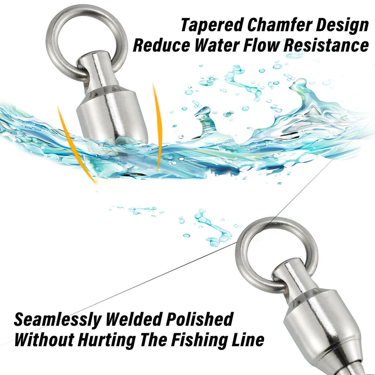 Fishing Ball Bearing Swivels with Fast Clip Snap 28-132Lb Tackle Lot