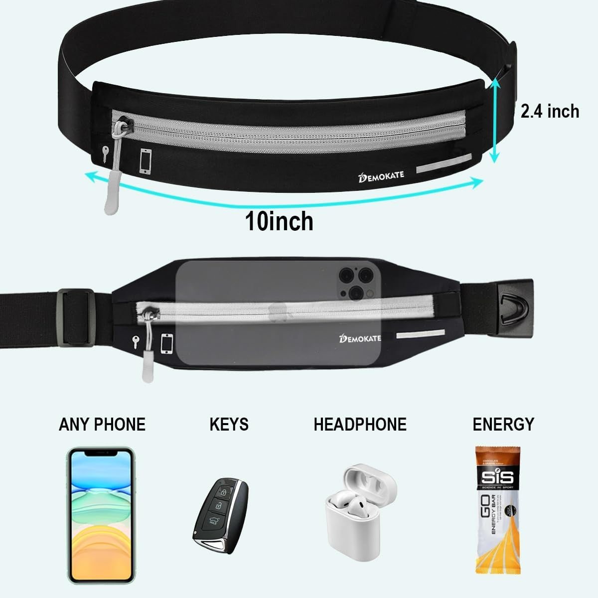 Running Belt Fanny Pack for Men Women - Adjustable Water-Resistant Phone Holder
