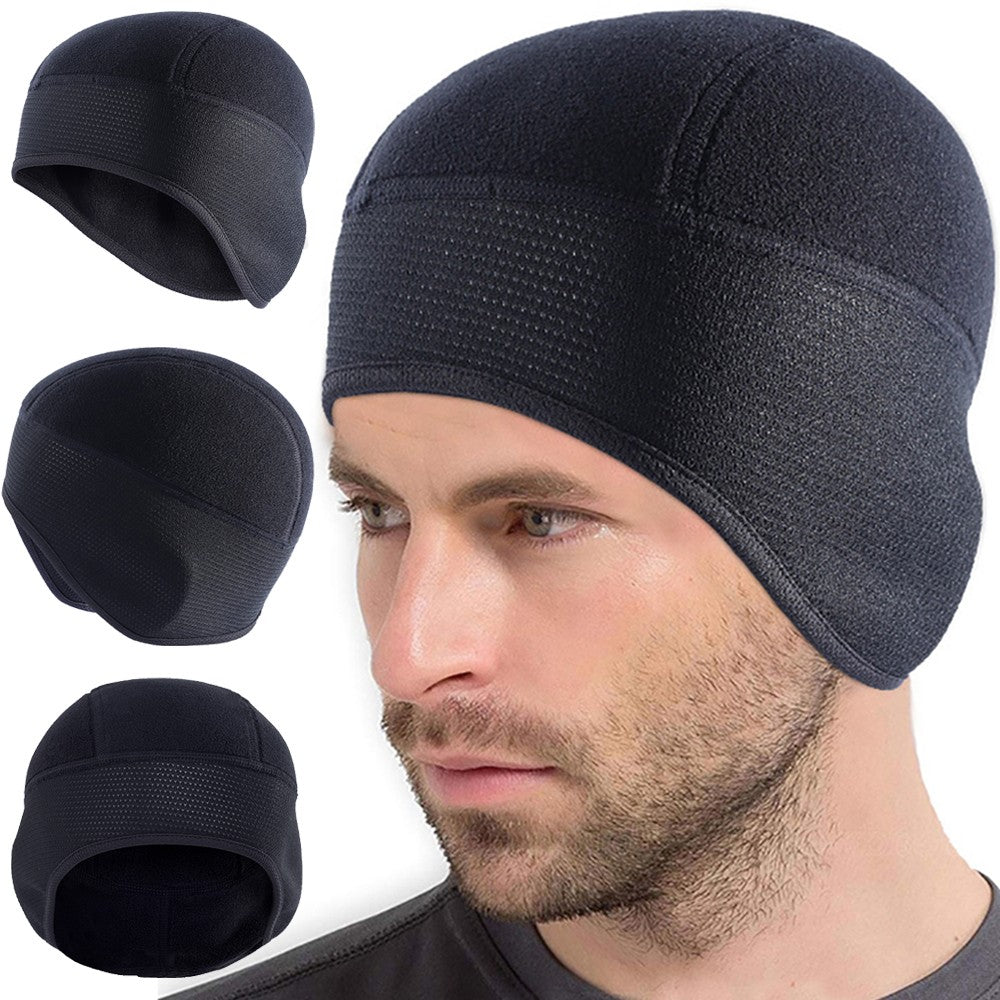 Winter Fleece Skull Cap Helmet Liner for Running Cycling & Outdoor Sports