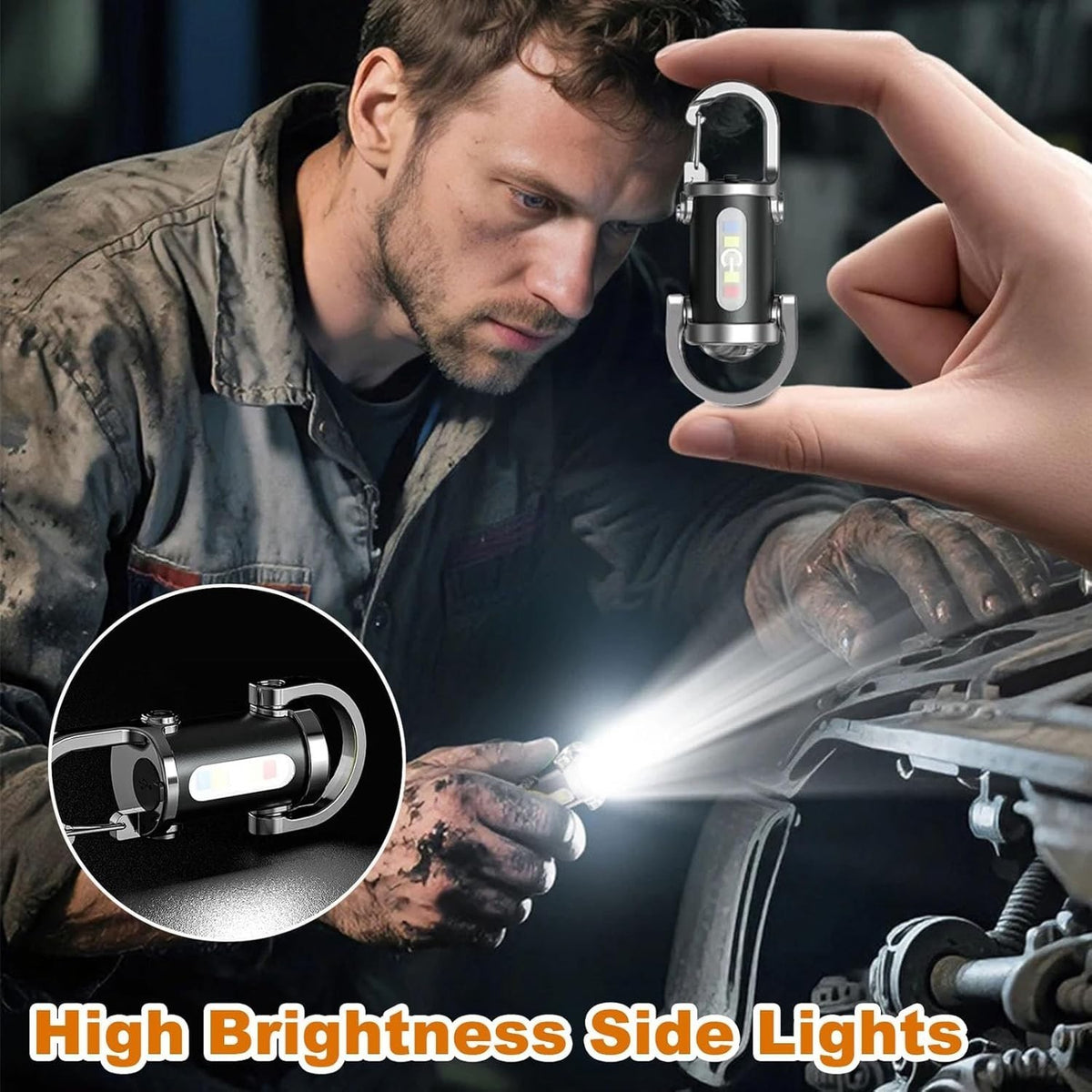 Rechargeable LED Mini Flashlight Keychain 1200 Lumens Waterproof Portable