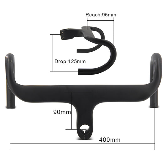 Carbon Bicycle Handlebar 1-1/8" Integrated Road Drop Bar Lightweight Aerodynamic
