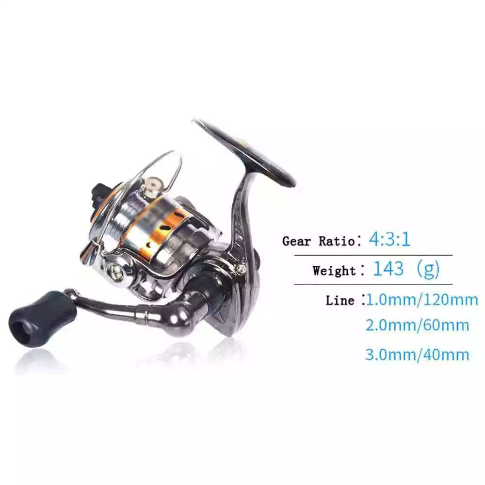 Mini Spinning Reel for Carp and Raft Fishing - Portable Aluminum Gear