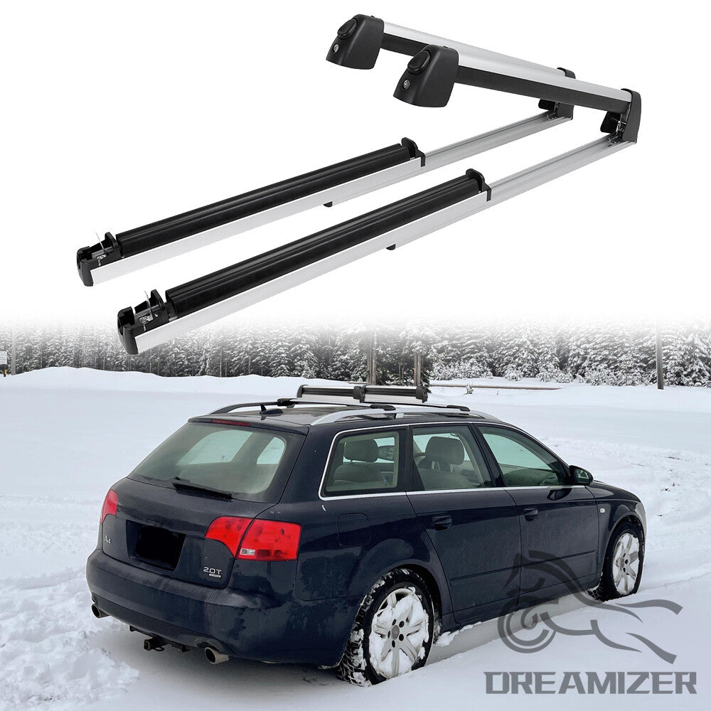 Aluminum Ski Snowboard Roof Rack Carrier with Lock for Cars and SUVs
