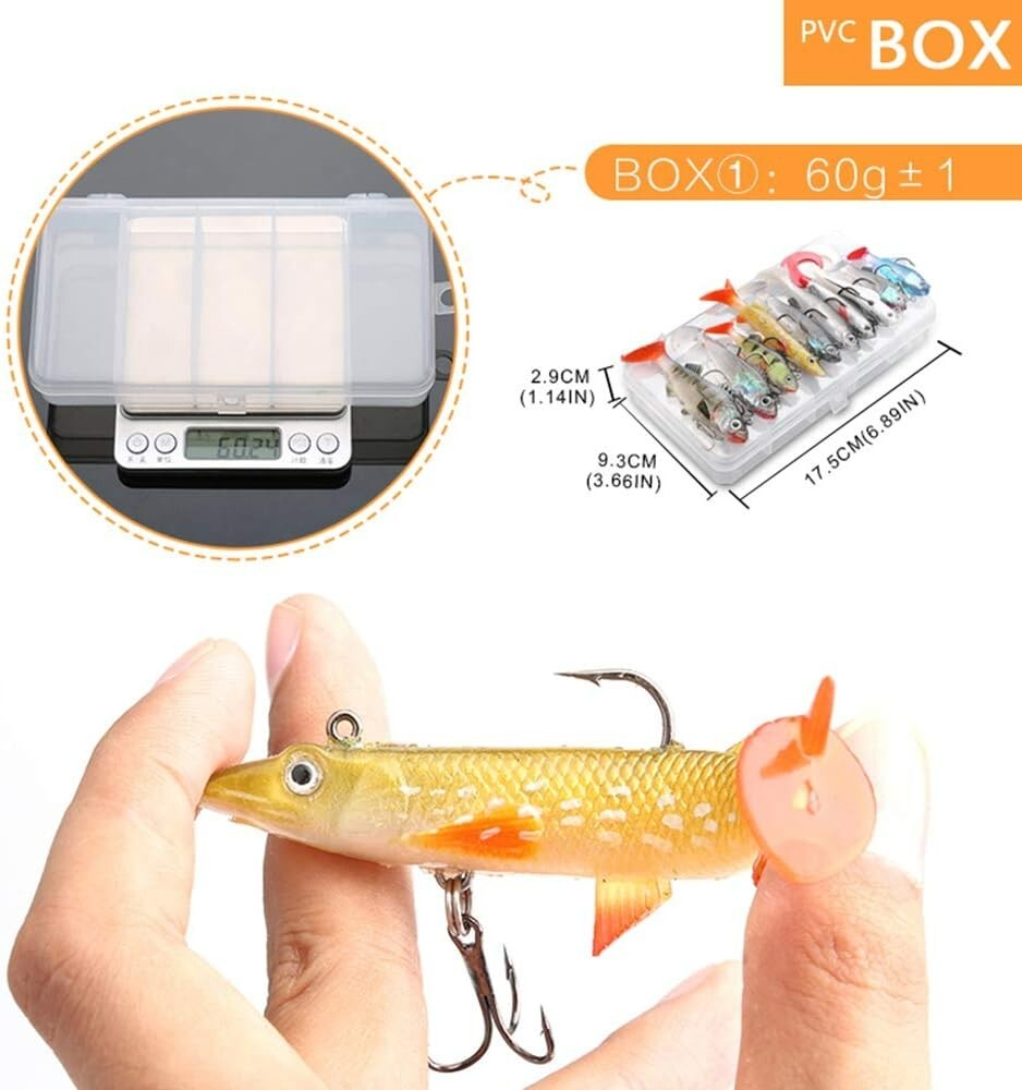10Pcs Soft Fishing Lures Kit - Artificial Swimbaits for Bass Pike Trout