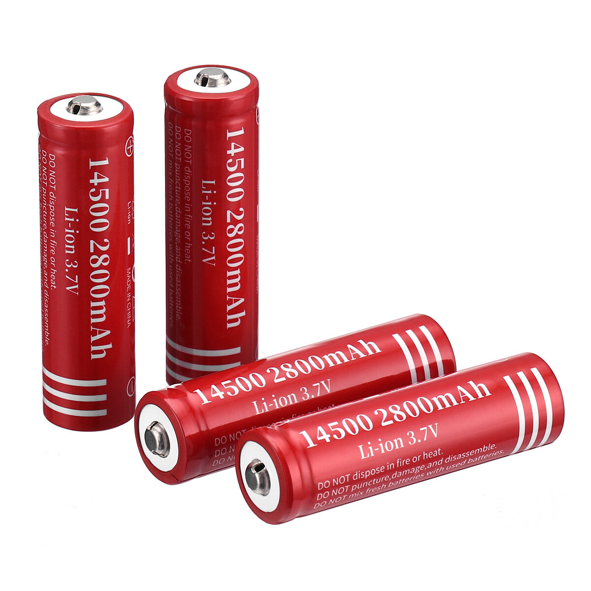 Rechargeable Lithium Battery Set 3.7V 2800mAh for Flashlights & Devices