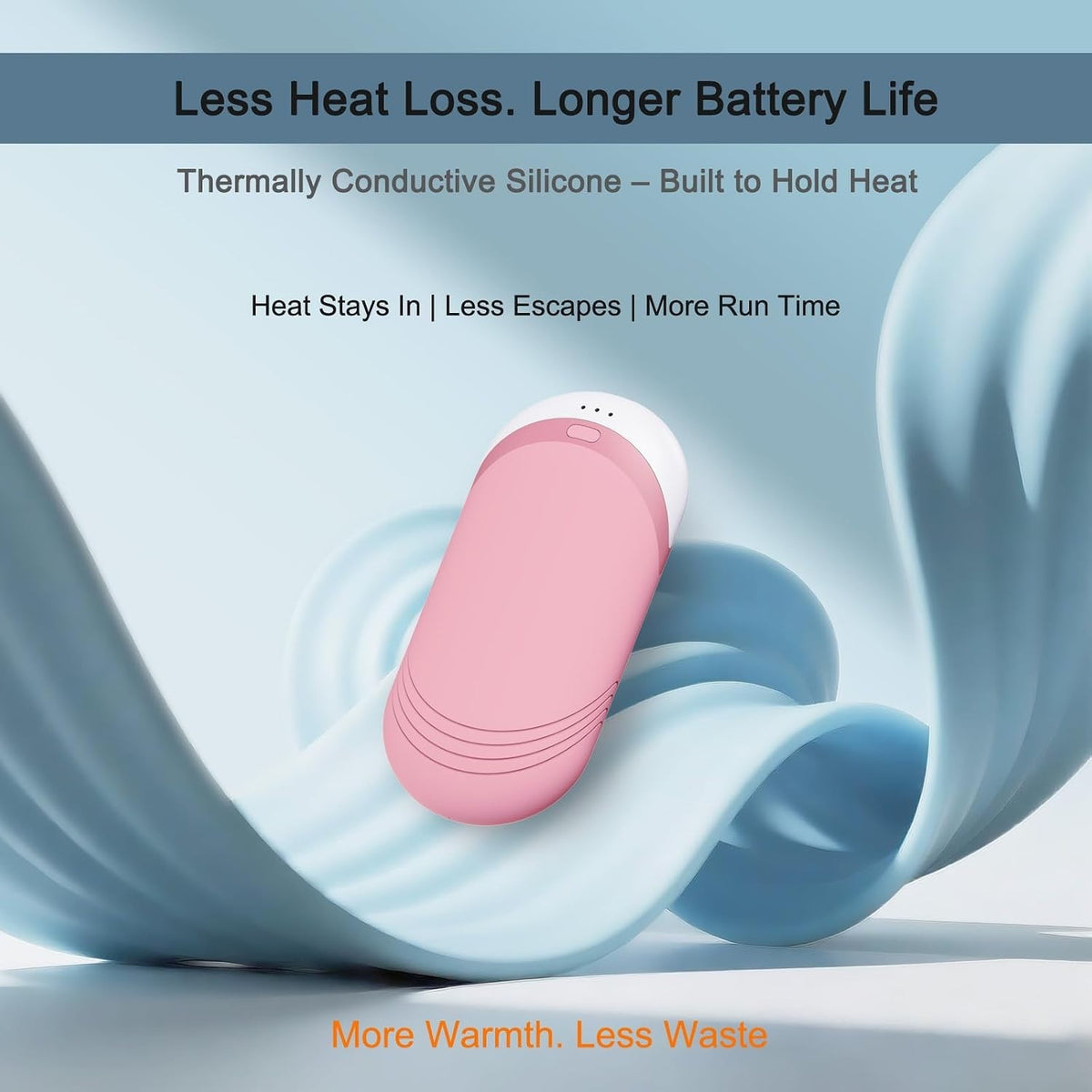 Rechargeable Hand Warmers 2 Pack with 6000mAh Battery, Thermally Conductive Silicone