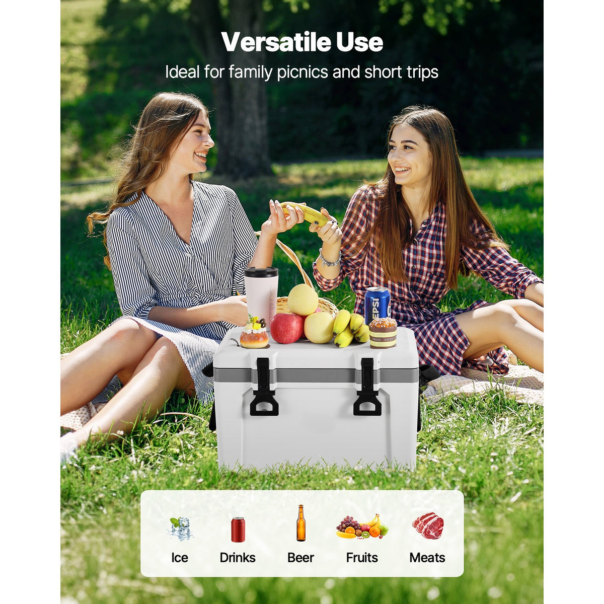 Portable Cooler 26 Quart Insulated Hard Cooler with Handles and Strap