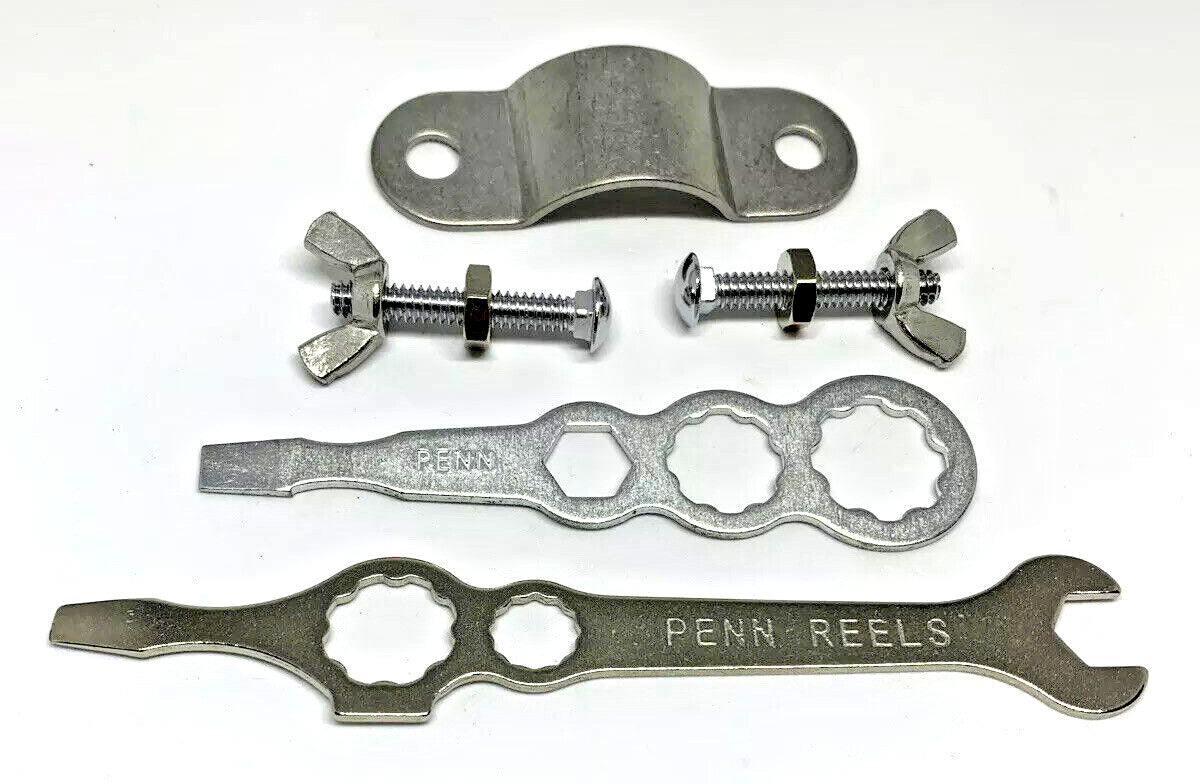 Saltwater Fishing Reel Clamp Set with Wrenches for Penn 114H 115 6/0 9/0