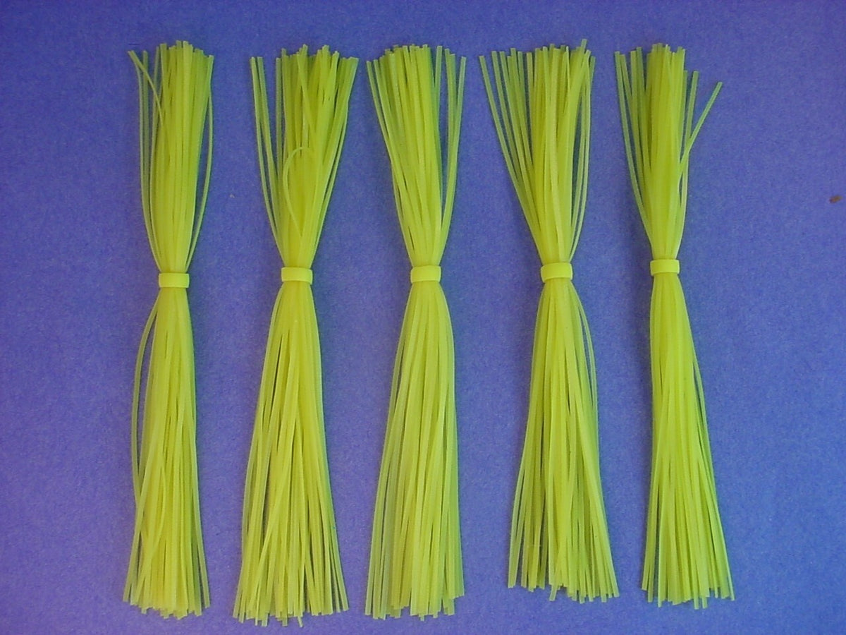 Silicone Fishing Skirt 5 Inch Chartreuse Glitter for Spinnerbaits & Jigs