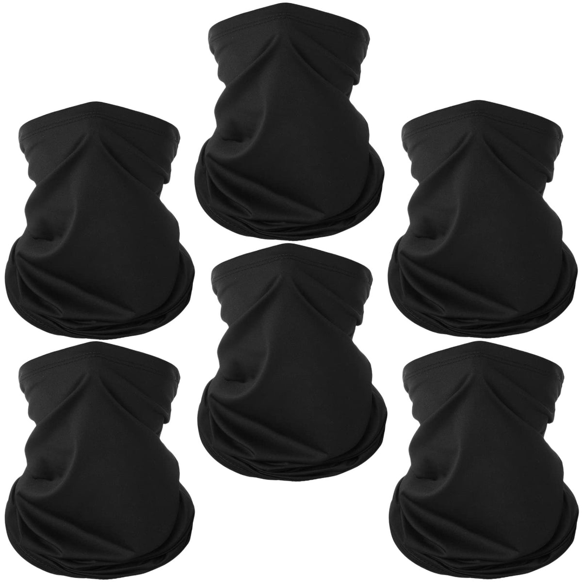 6 Pack Breathable Neck Gaiter Face Masks Bandanas Sun Protection
