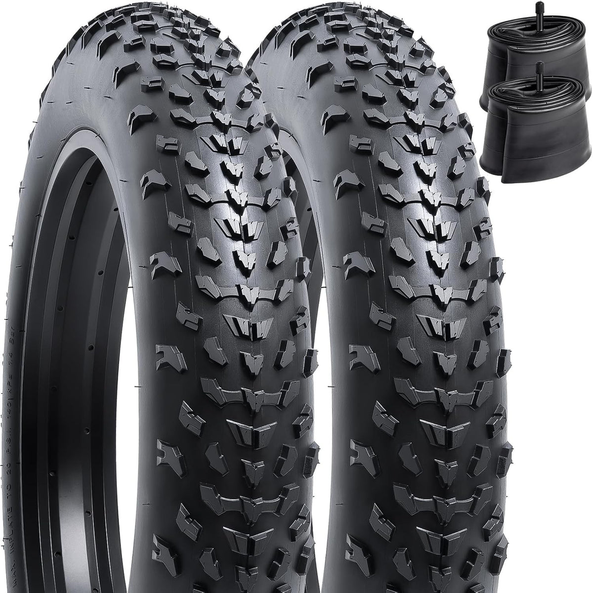 Fat Bike Tire and Inner Tube Set 20x4.0 for Mountain & Off-Road Biking