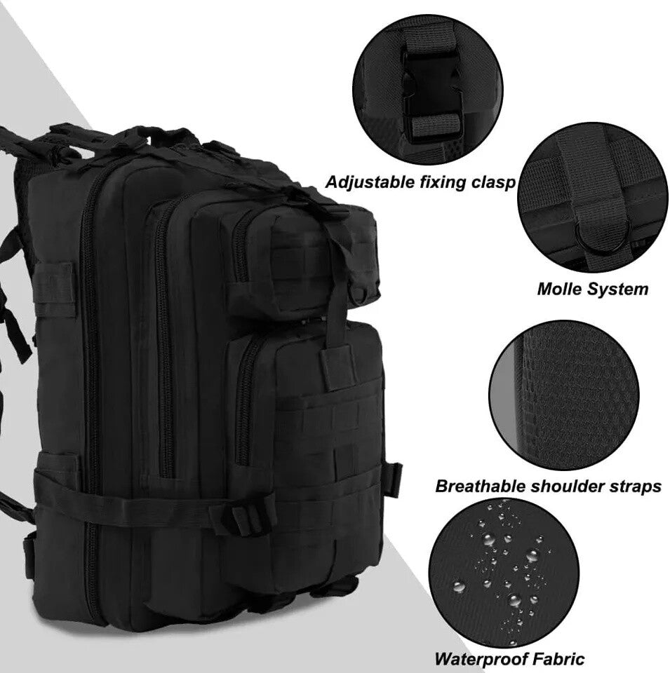 30L Military Tactical Backpack Waterproof Camping Hiking Bag Outdoor Travel Rucksack