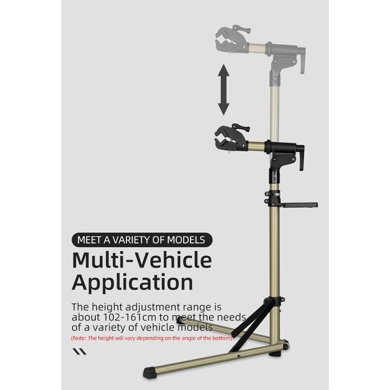Lightweight Bicycle Repair Stand with Height Adjustment & Folding Design