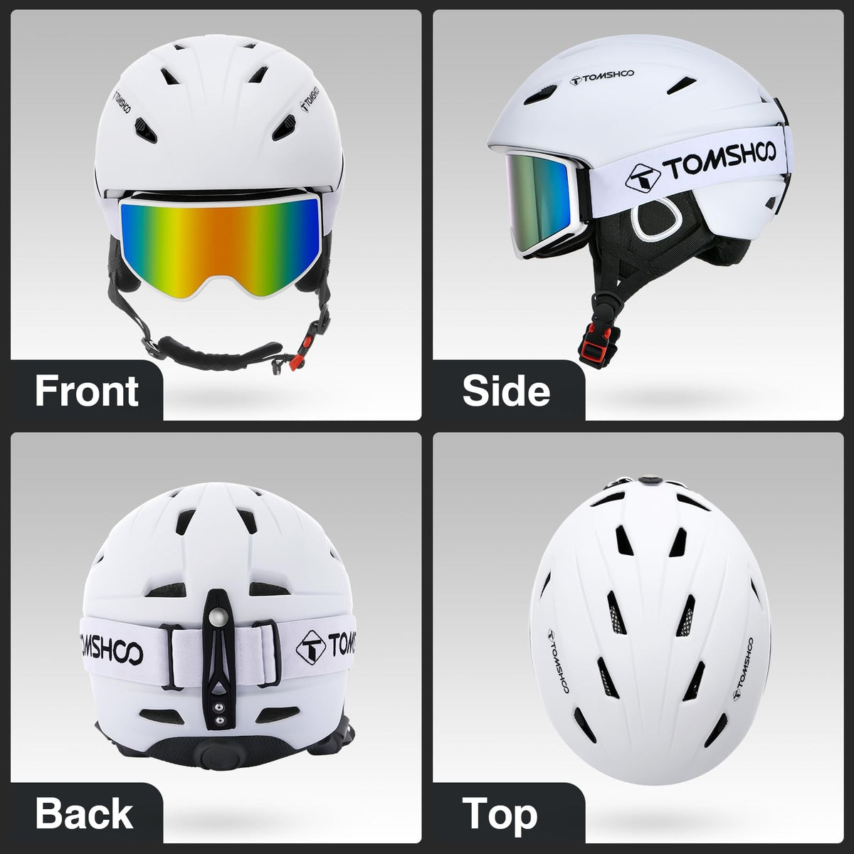 Snowboard Helmet with Goggles Set for Men Women Shockproof Windproof Winter Sports