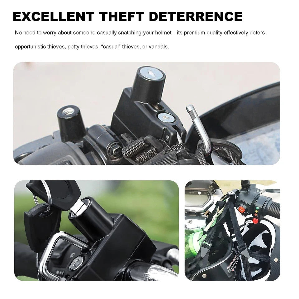 Aluminum Alloy Motorcycle Helmet Lock with 2 Keys - Anti-Theft Security